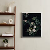 "Moody white roses" - Art Print in deep green by Hanke Arkenbout - In a Room