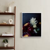 "Dark Fall Flowers" - Art Print in dark denim by Katie Buckman - In a Room