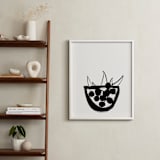"Life is a bowl of cherries" - Art Print in Black and Off-white by Sonya Percival - In a Room