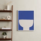"Ceramic Bowl Still Life" - Art Print in Bold Blue by Roseanne Kenny - In a Room