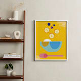 "Breakfast Bowl" - Art Print in Sunshine Yellow by sue prue - In a Room