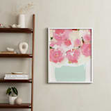 "Peonies in Vase" - Art Print in Strawberry by kelli hall - In a Room