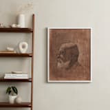"Human One: Anton" - Art Print in Dark Coral by Colin Stuart - In a Room