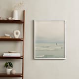 "Paddleboard Solitude" - Art Print in Warm mist by Jacquelyn Sloane Siklos - In a Room