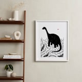 "Dinosaur love" - Art Print in monochrome by Susanne Kasielke - In a Room