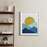 "Mountain Love" - Art Print in Midnight Blue by Sudevi Sen - In a Room