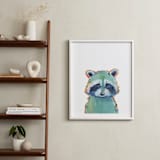 "Mr. Raccoon" - Art Print in Teal by Makewells - In a Room