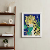 "Jungle Leopard" - Art Print in Dark Blue by melanie mikecz - In a Room