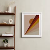 "Abstract Sunrise" - Art Print in Maroon Red by Lucrecia Caporale - In a Room