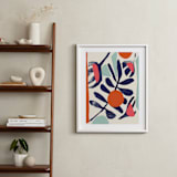 "Garden Remixed and Reimagined" - Art Print in Midnight Blue by Deborah Velasquez - In a Room