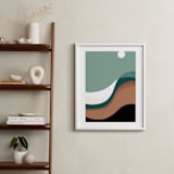 "The Moon Sings to the Desert" - Art Print in Desert Teal by Karen Kaul - In a Room