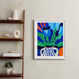 "Palette of Petals" - Art Print in Cobalt Blue by Roochita Chachra - In a Room