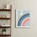 "Double Rainbow with Moon and Sun I" - Art Print in Moon by Emanuela Carratoni - In a Room