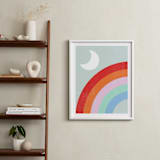 "Double Rainbow with Moon and Sun III" - Art Print in Moonlight by Emanuela Carratoni - In a Room