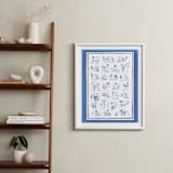 "Animal Alphabet Toile" - Art Print in Ocean Blue by Teju Reval - In a Room