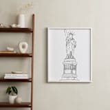 "Lady of Liberty in Pen" - Art Print in Black and White by Sharon Rowan - In a Room