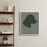 "Tonal Pet Silhouette: Custom Print with Text" - Custom Print in Olive Shadow by Minted - In a Room