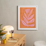 "Tall Flower" - Art Print in peach sorbet by Brandie Stonge - In a Room