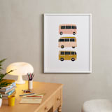 "Vintage Van Crew" - Art Print in Dusty Rose by Alicia Schultz - In a Room