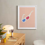 "3-D glasses" - Art Print in Retro Pink by Elliot Stokes - In a Room