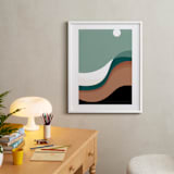 "The Moon Sings to the Desert" - Art Print in Desert Teal by Karen Kaul - In a Room