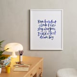 "Run Barefoot" - Art Print in Bright Denim by Roann Mathias - In a Room