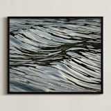 "Wave Forms" - Art Print in grey blue green by Sea and Sky - Framed