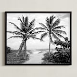 "Coconut gate" - Art Print in black by Eliane Lamb - Framed