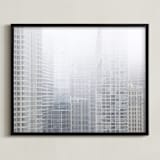 "Layers" - Art Print in Tranquil Gray by Shannon Howard - Framed