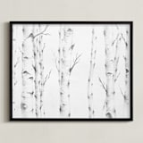 "Birch Story" - Art Print in Birch Grey by jinseikou - Framed