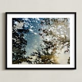 "Double The Oaks" - Art Print in Smalt Blue by Candice Estep - Framed