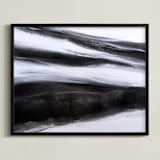 "Black Tie Silver" - Art Print in Silver Black by Teodora Guererra - Framed
