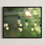 "String of Lights" - Art Print in Leaf Green by L. Daniel - Framed