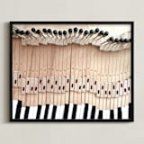 "Key Rehab" - Art Print in Oxblood by Poppy A - Framed