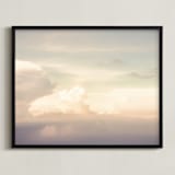 "Flying With Clouds" - Art Print in yellow by Qing Ji - Framed