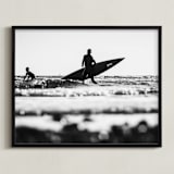 "Surf in Black and White" - Art Print in Shore by Kira Noel Oschipok - Framed