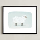 "woolly sheep" - Art Print in sky by Karidy Walker - Framed