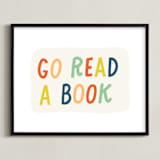 "Go Read a Book" - Art Print in Terra Cotta by Rachel K. Swanson - Framed