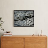 "Wave Forms" - Art Print in grey blue green by Sea and Sky - In a Room