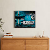 "Rusted Antique" - Art Print in Metallic Blue by Jason Derck - In a Room