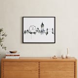 "London Skyline" - Art Print in Shades of Grey by Kelsey McNatt - In a Room