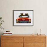 "Surfing Since 1955" - Art Print in Chili Pepper by Carole Crohan - CaroleeXpressions - In a Room