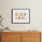 "Go Read a Book" - Art Print in Terra Cotta by Rachel K. Swanson - In a Room