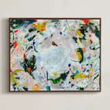 "Confetti Chaos 2" - Art Print in Periwinkle Confetti by Allison Orszak - Framed Canvas