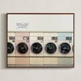 "at the laundromat" - Art Print in isabelline by Maja Cunningham - Framed Canvas