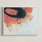 "Orange Abstraction" - Art Print in Coral Orange by Kirsta Benedetti - Framed Canvas