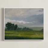 "Broken Clouds" - Art Print in Stormy Green by Stephanie Goos Johnson - Framed Canvas