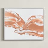 "Lost in Time" - Art Print in Peach by Sarah Lund - Framed Canvas