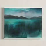"Ice Lands" - Art Print in Ice Land Green by AlisonJerry - Framed Canvas