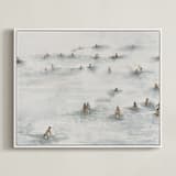 "on the beach" - Art Print in Beige Blue by Lulaloo - Framed Canvas